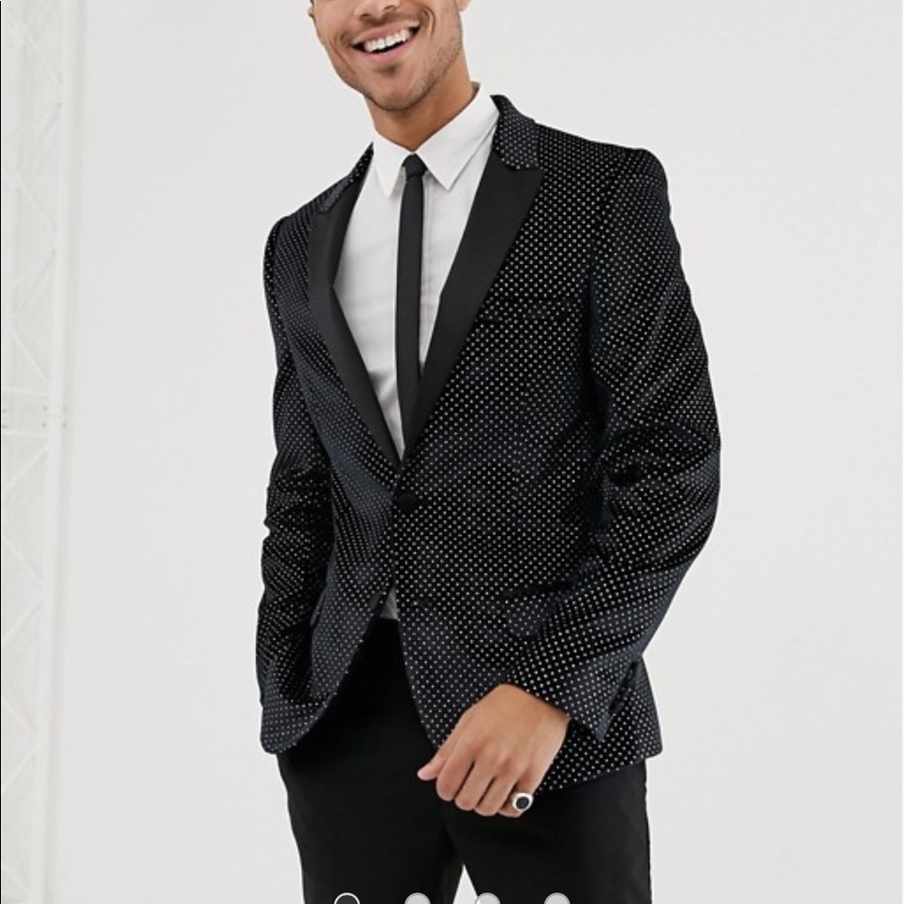 ASOS slim sparkling tuxedo jacket NWT